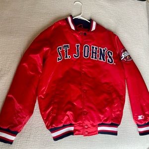 St. John’s University Red Storm Satin Starter/Bomber Jacket